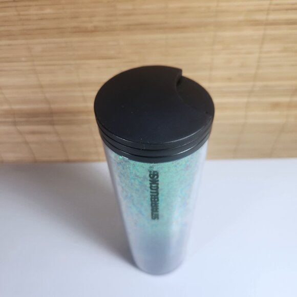 Starbucks Tumbler Cup Holiday 2019 Green Glitter Travel Mug 16oz Hot or Cold - Picture 3 of 10